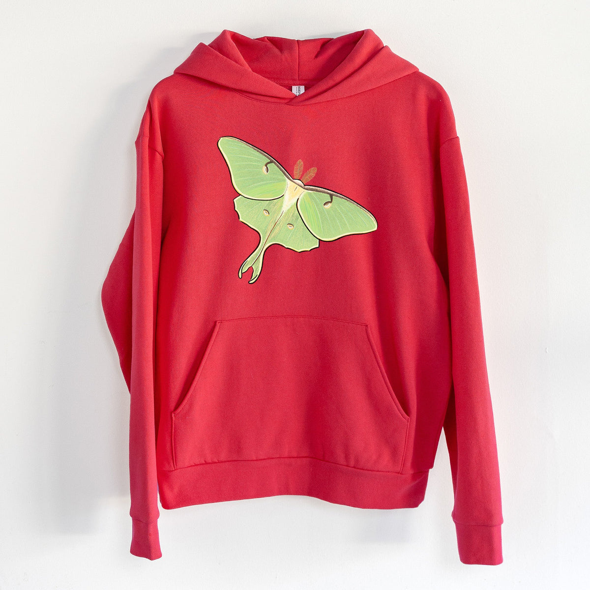 Vibrant Luna Moth - Actias luna  - Statement Midweight Hoodie