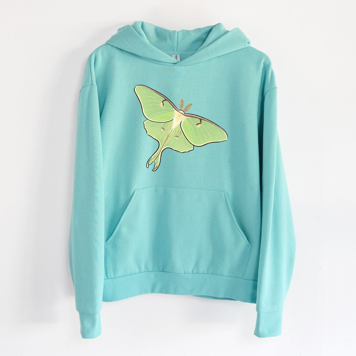 Vibrant Luna Moth - Actias luna  - Statement Midweight Hoodie