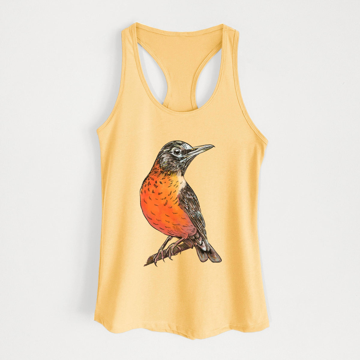 Vibrant American Robin - Turdus migratorius - Women's Racerback Tanktop