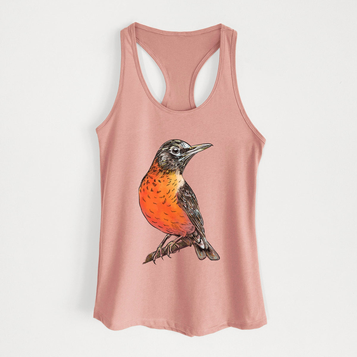 Vibrant American Robin - Turdus migratorius - Women's Racerback Tanktop