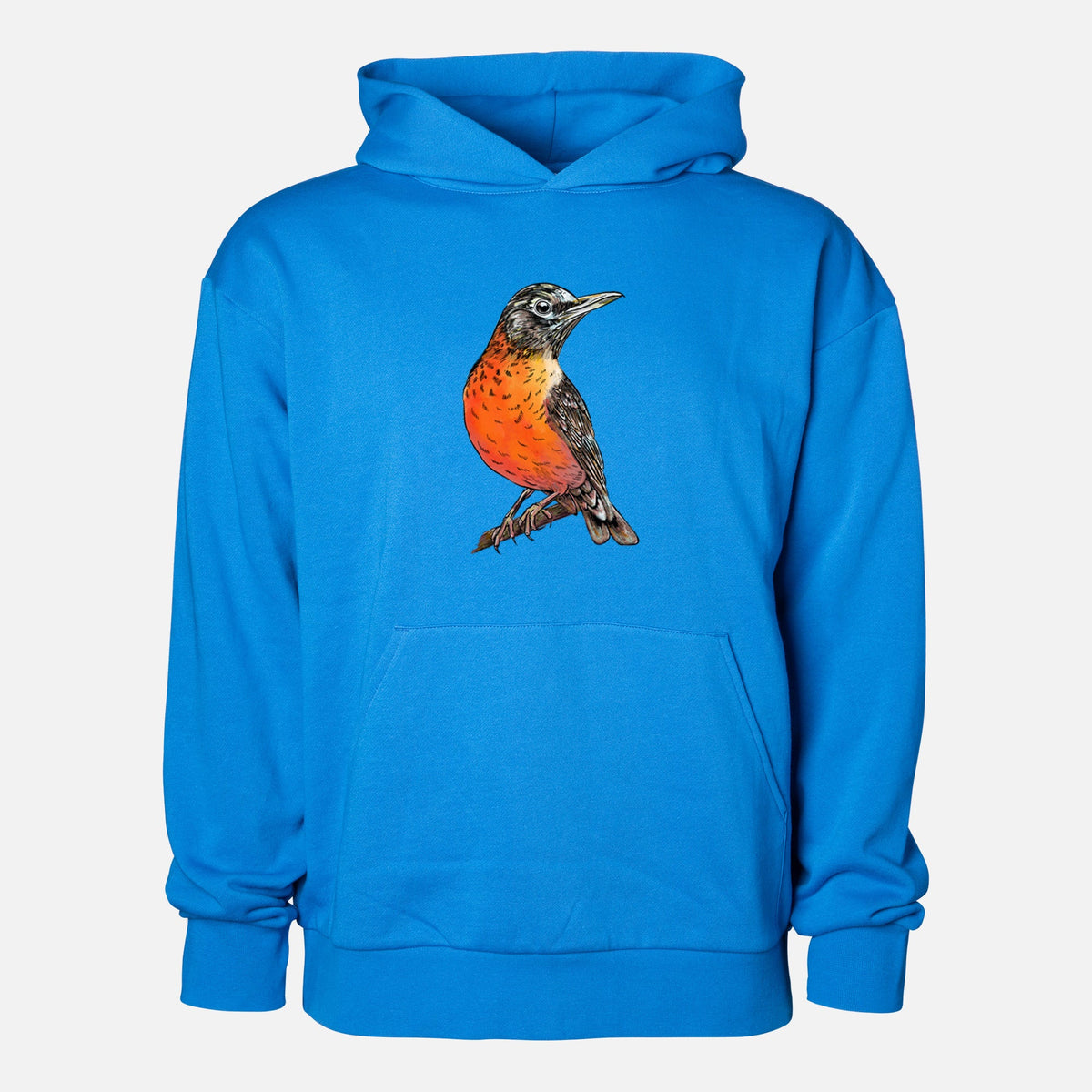 Vibrant American Robin - Turdus migratorius  - Statement Midweight Hoodie