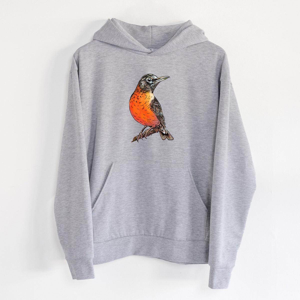 Vibrant American Robin - Turdus migratorius  - Statement Midweight Hoodie
