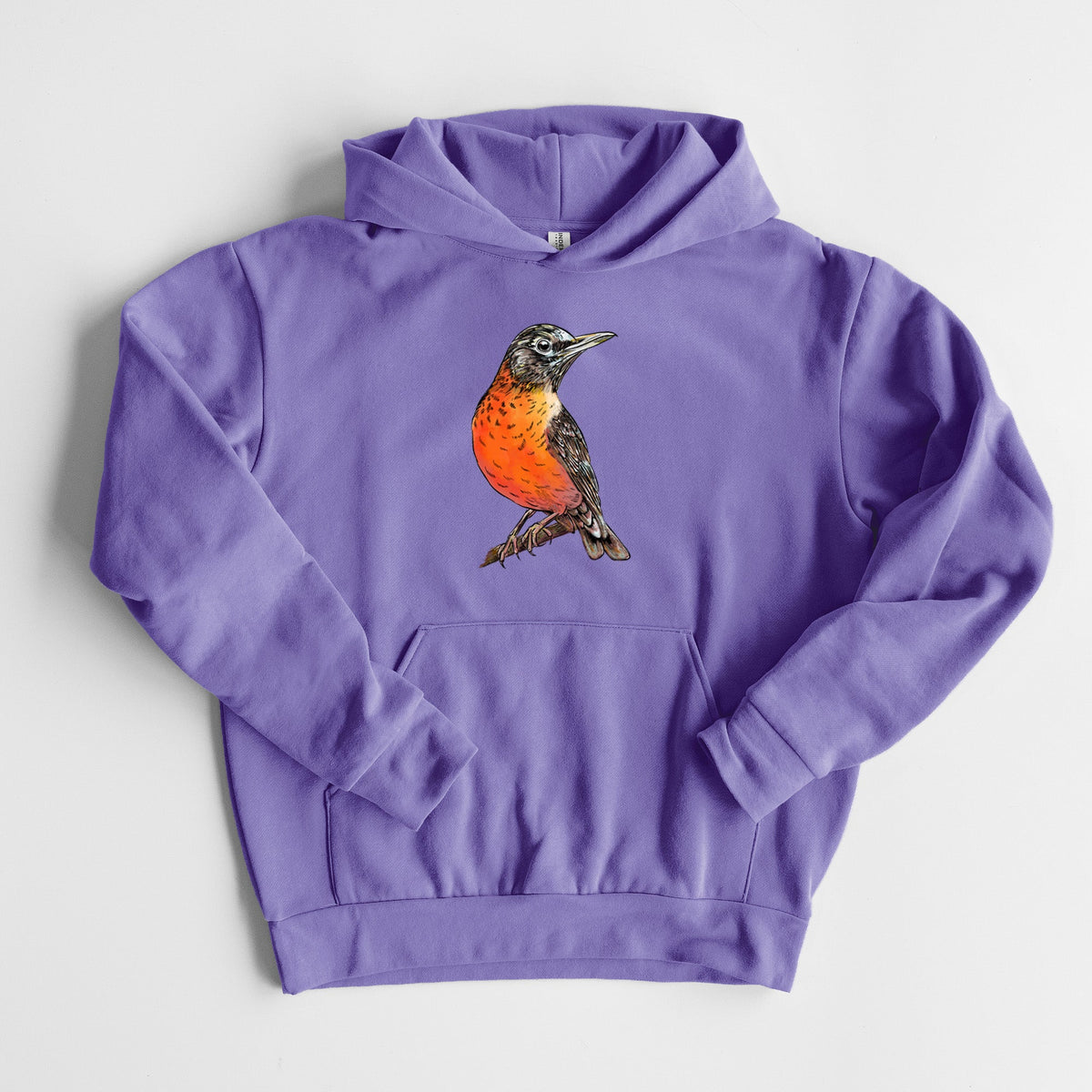 Vibrant American Robin - Turdus migratorius  - Statement Midweight Hoodie