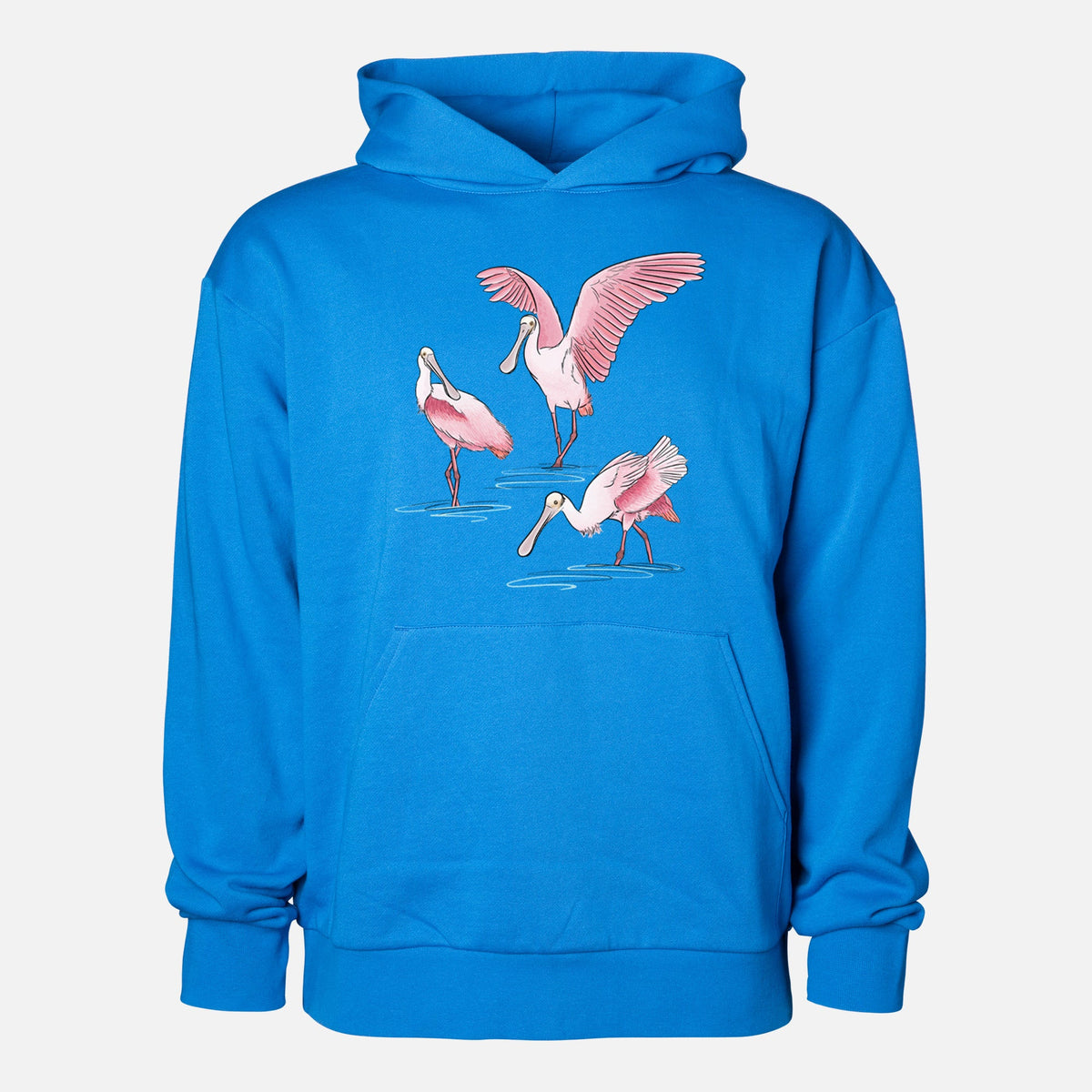 Roseate Spoonbill Trio - Platalea ajaja  - Statement Midweight Hoodie