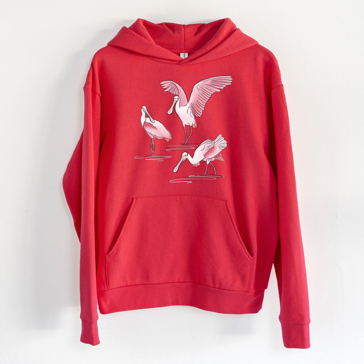 Roseate Spoonbill Trio - Platalea ajaja  - Statement Midweight Hoodie