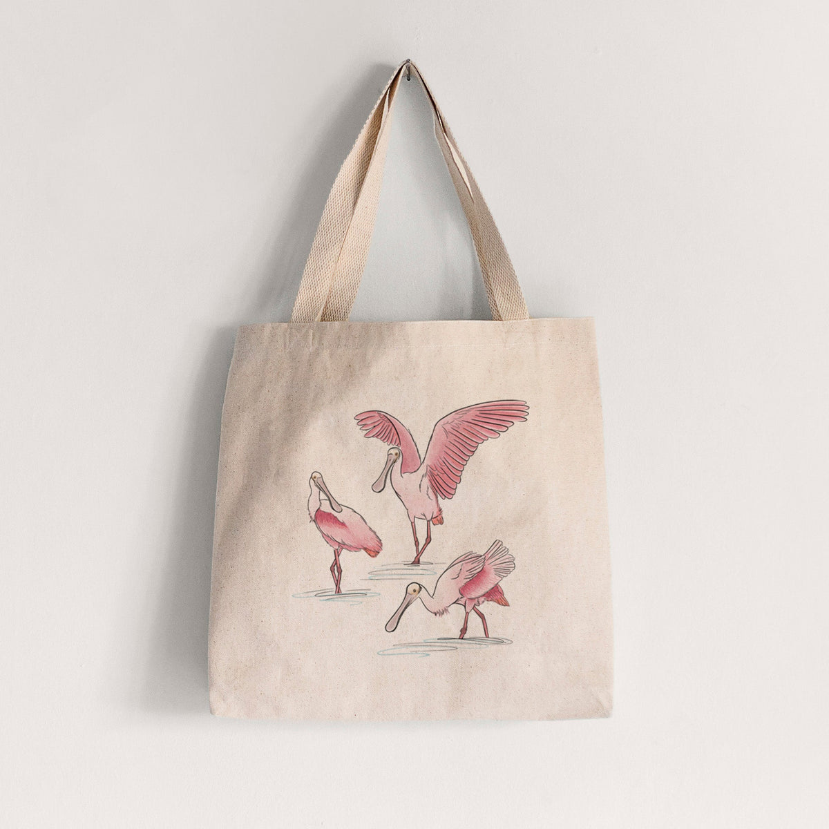 Roseate Spoonbill Trio - Platalea ajaja - Tote Bag