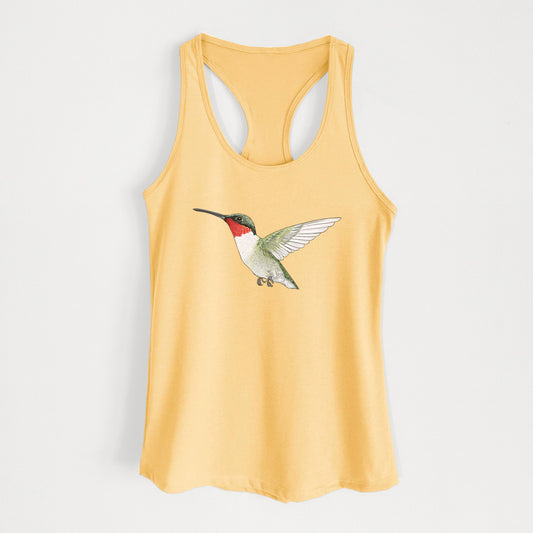 Vibrant Ruby-throated Hummingbird - Archilochus colubris - Women's Racerback Tanktop