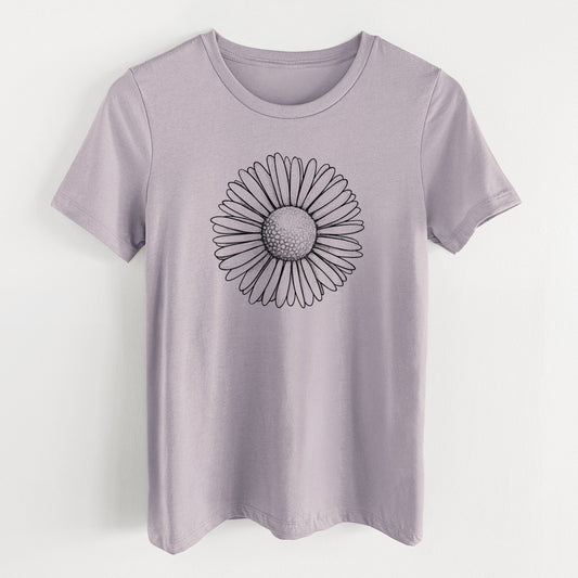 Bellis perennis - The Common Daisy - Women's Lightweight Relaxed Fit 100% Cotton Crewneck
