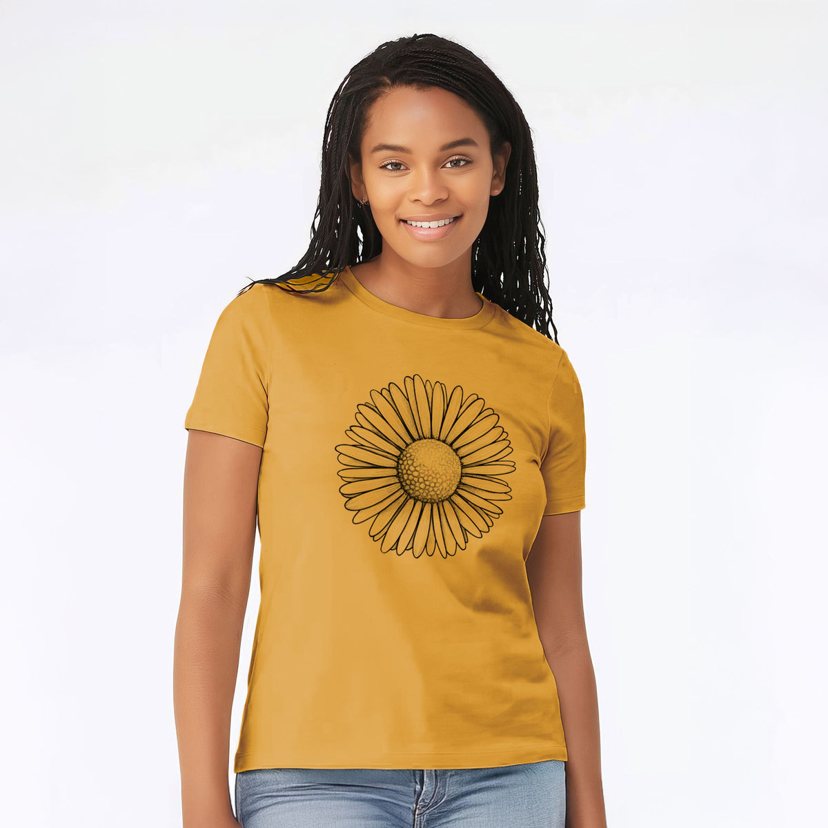 Bellis perennis - The Common Daisy - Women's Lightweight Relaxed Fit 100% Cotton Crewneck