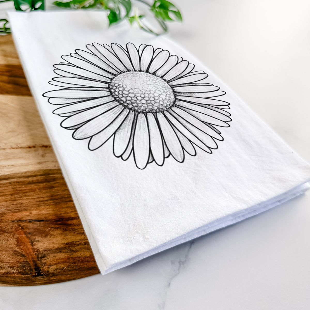 Bellis perennis - The Common Daisy Tea Towel