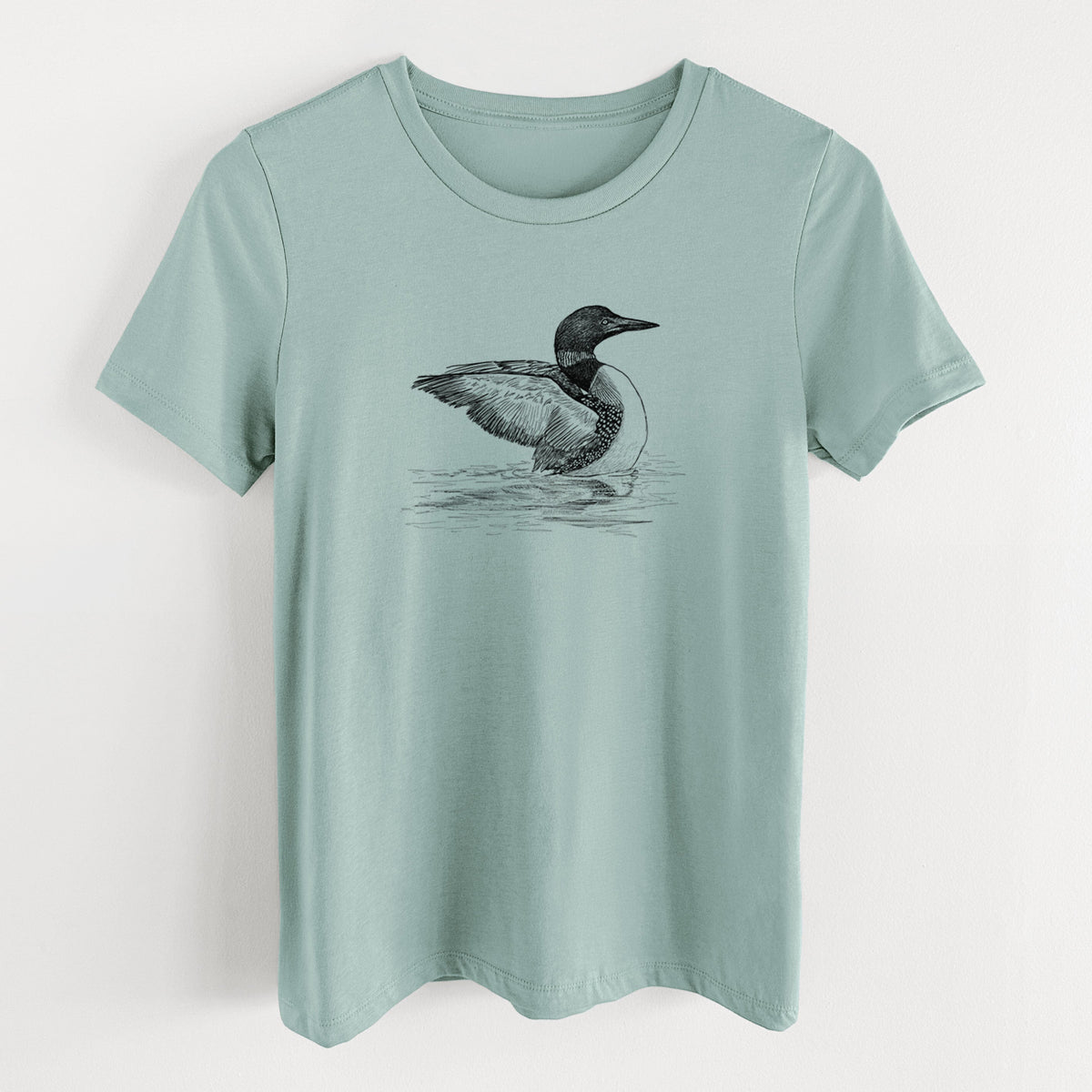 Common Loon - Gavia immer - Women's Lightweight Relaxed Fit 100% Cotton Crewneck
