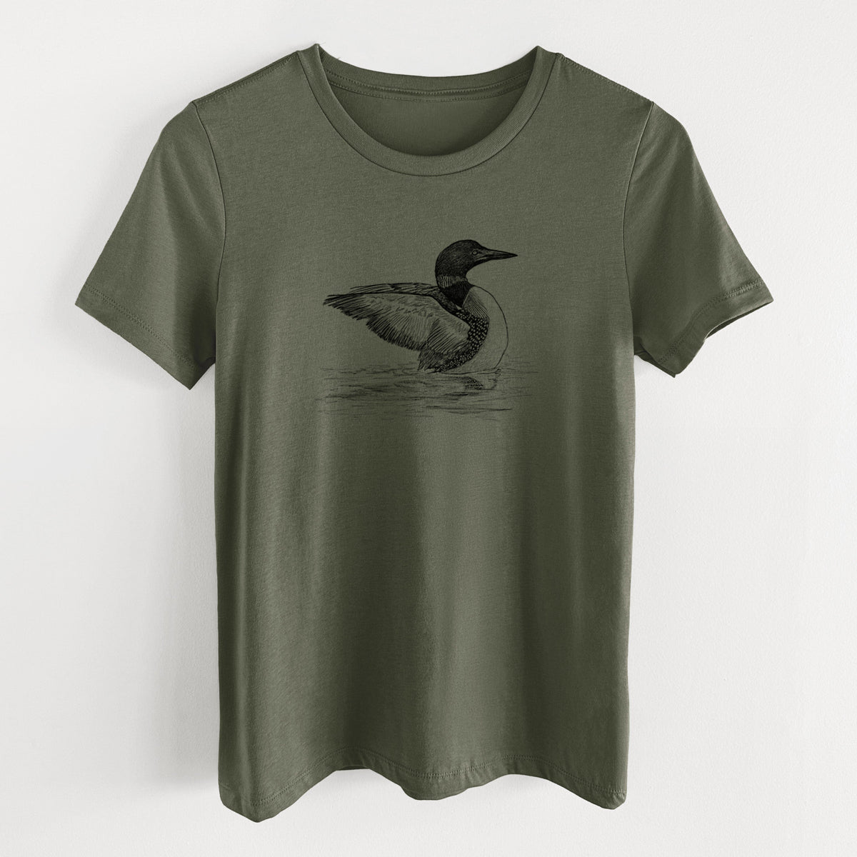 Common Loon - Gavia immer - Women's Lightweight Relaxed Fit 100% Cotton Crewneck