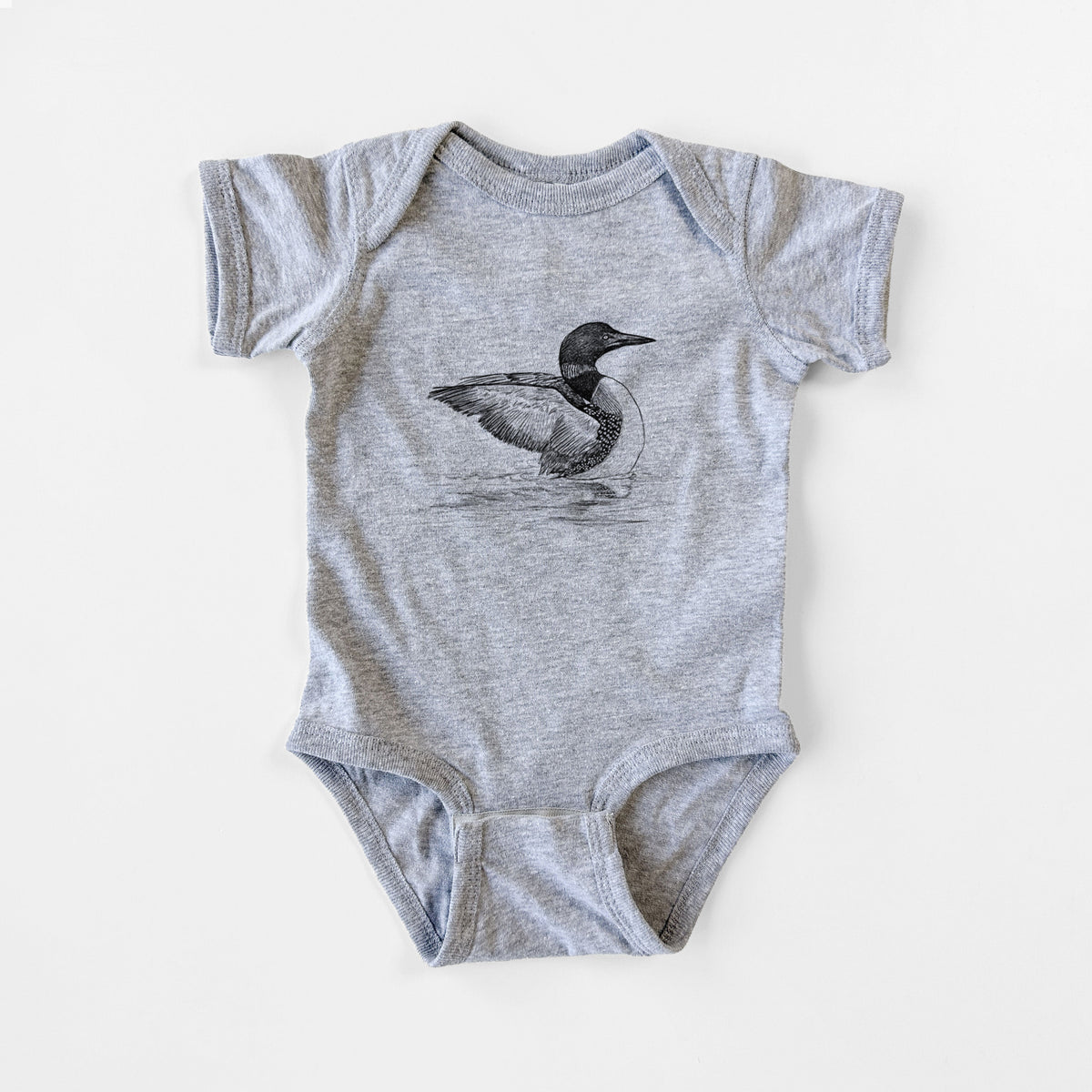 Common Loon - Gavia immer - Baby Fine Jersey Bodysuit