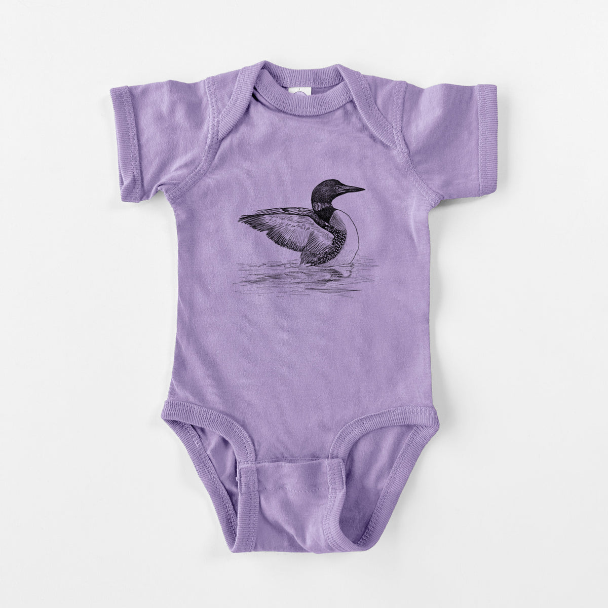 Common Loon - Gavia immer - Baby Fine Jersey Bodysuit