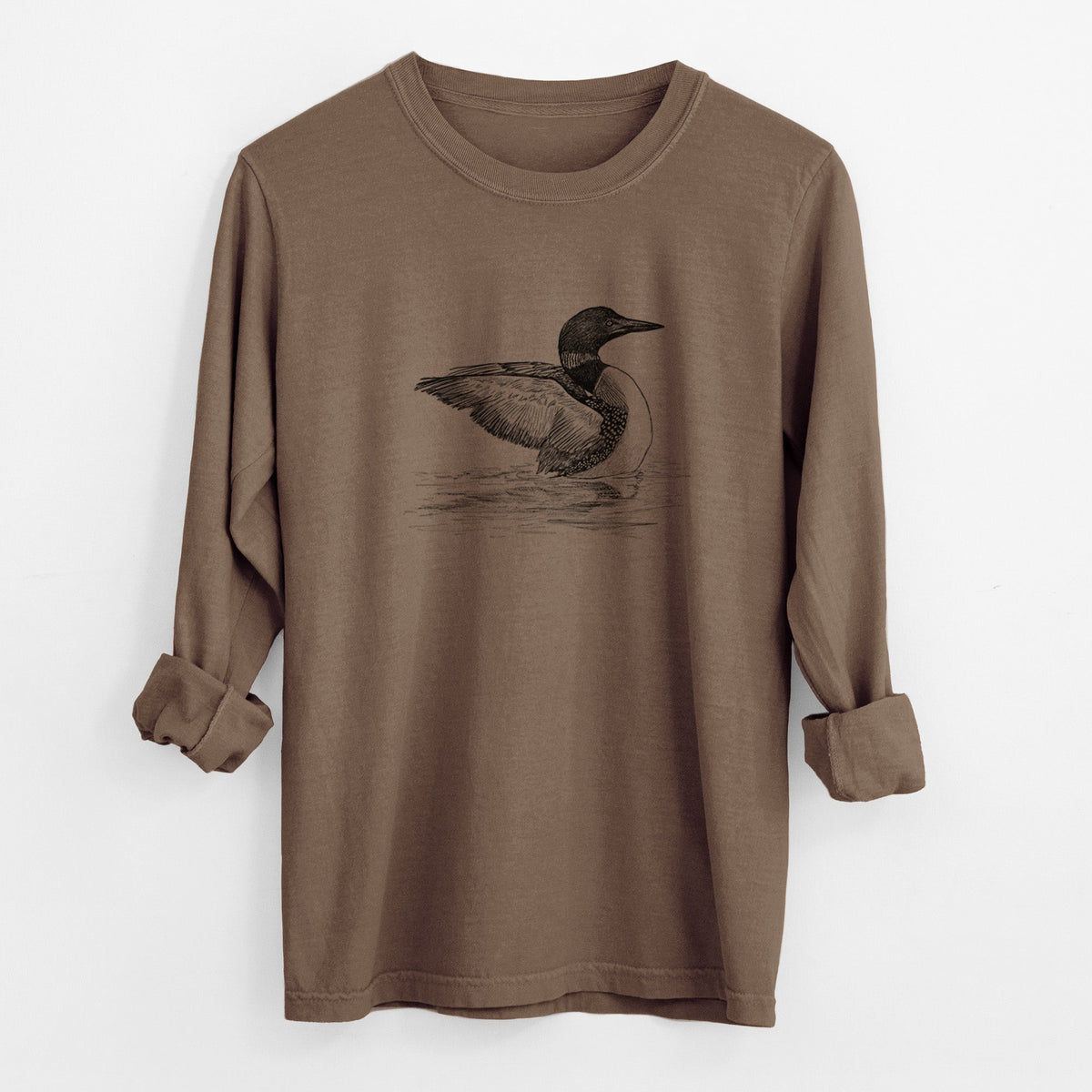 Common Loon - Gavia immer - Unisex Comfort Colors 100% Cotton Long Sleeve