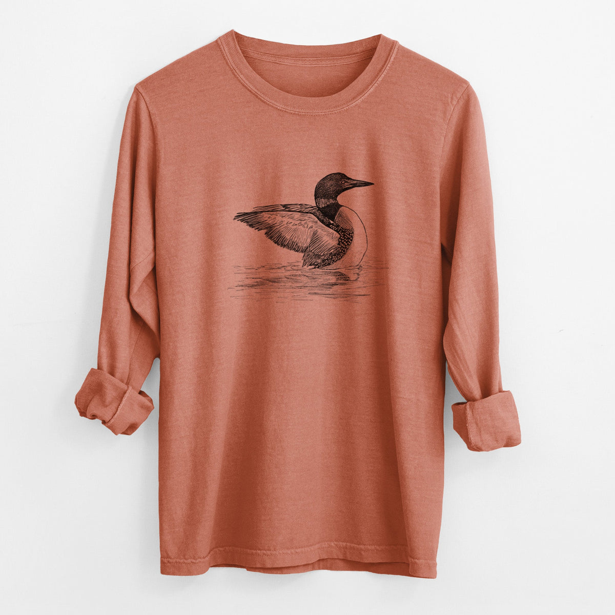 Common Loon - Gavia immer - Unisex Comfort Colors 100% Cotton Long Sleeve