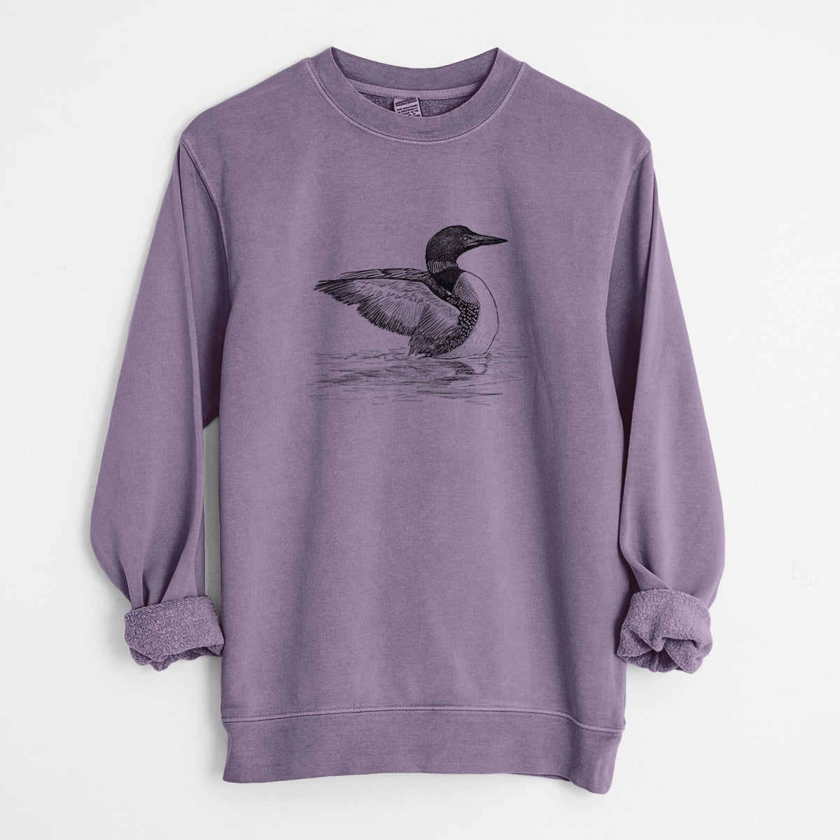 Common Loon - Gavia immer - Unisex Pigment Dyed Crew Sweatshirt