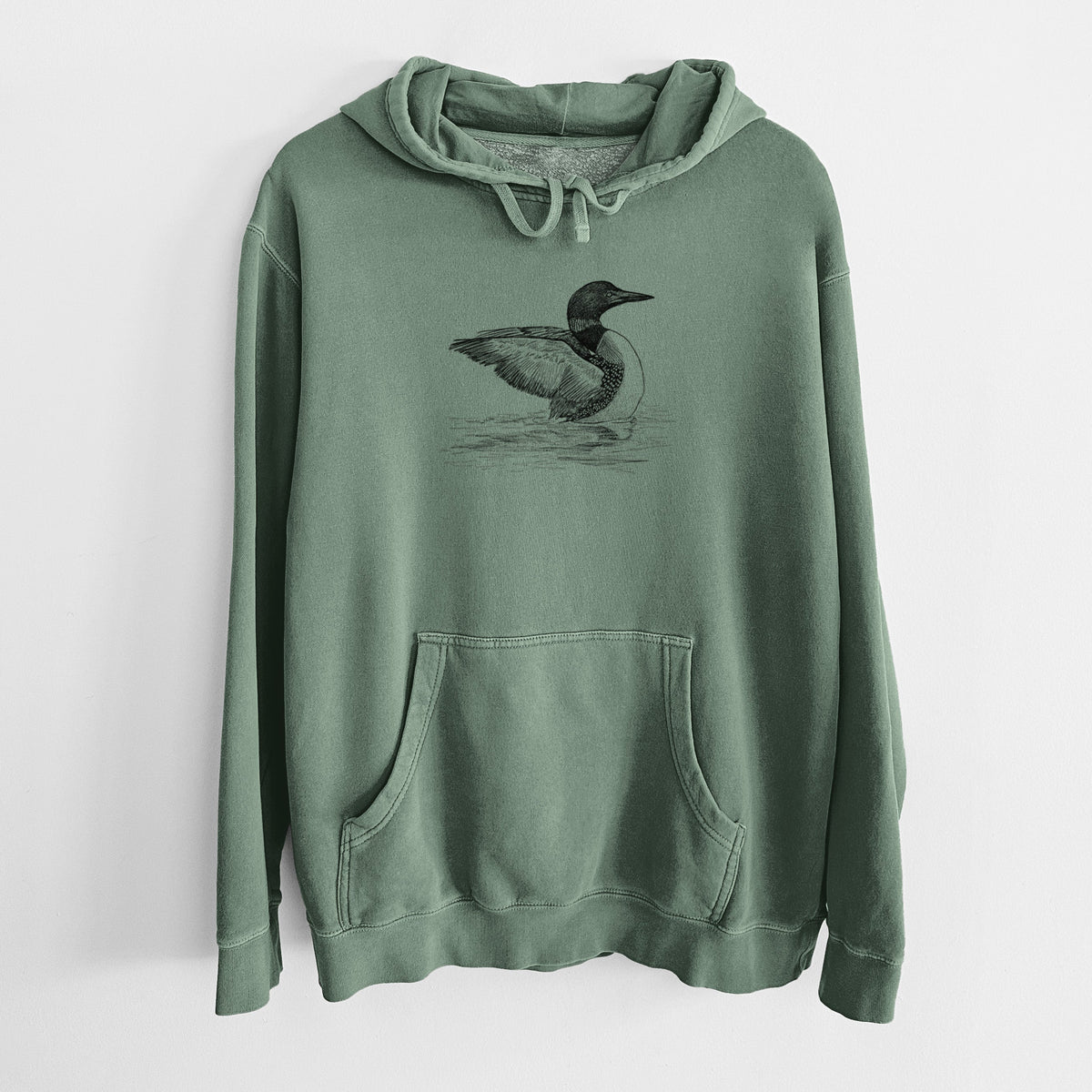 Common Loon - Gavia immer - Unisex Pigment Dyed Hoodie