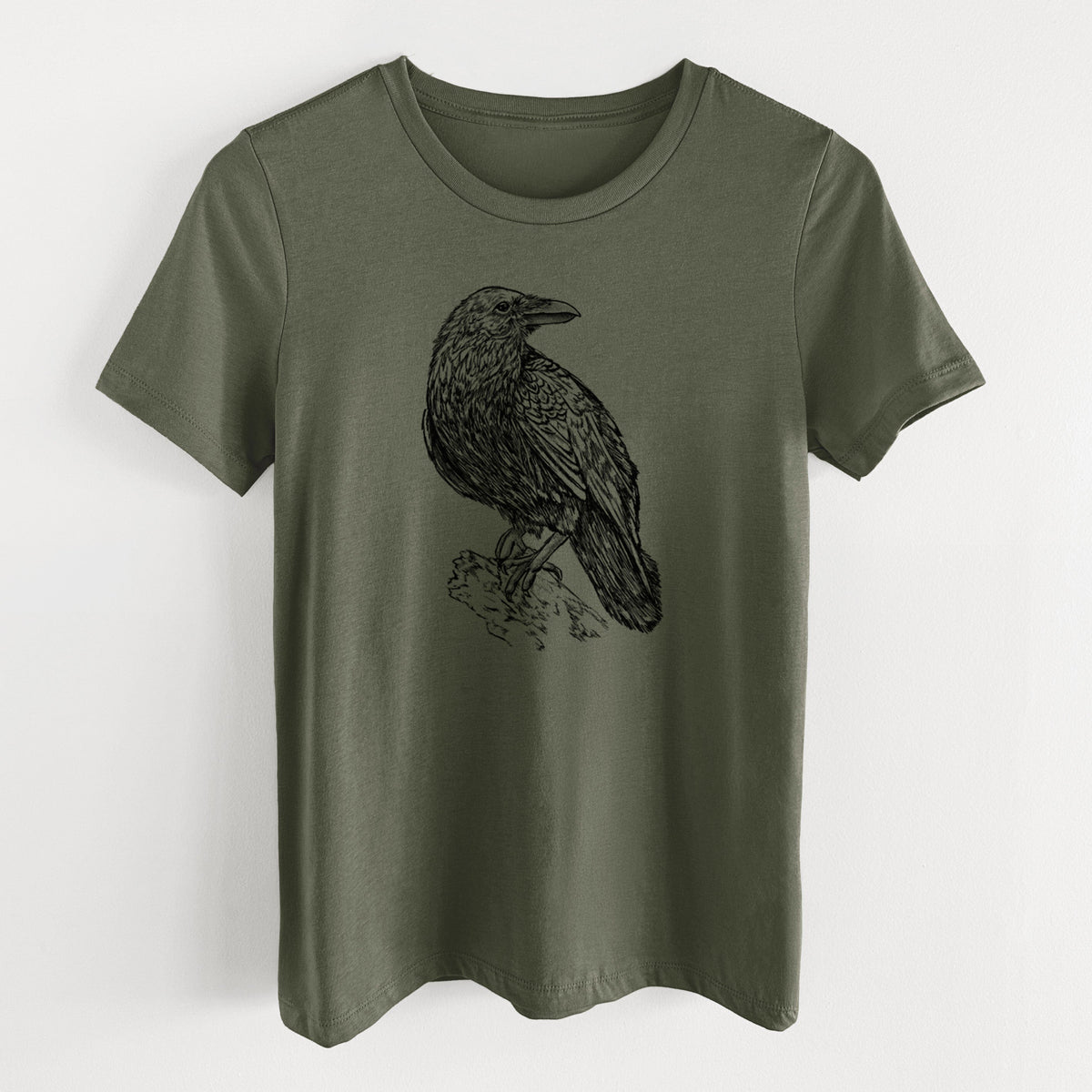 Corvus corax - Common Raven - Women's Lightweight Relaxed Fit 100% Cotton Crewneck