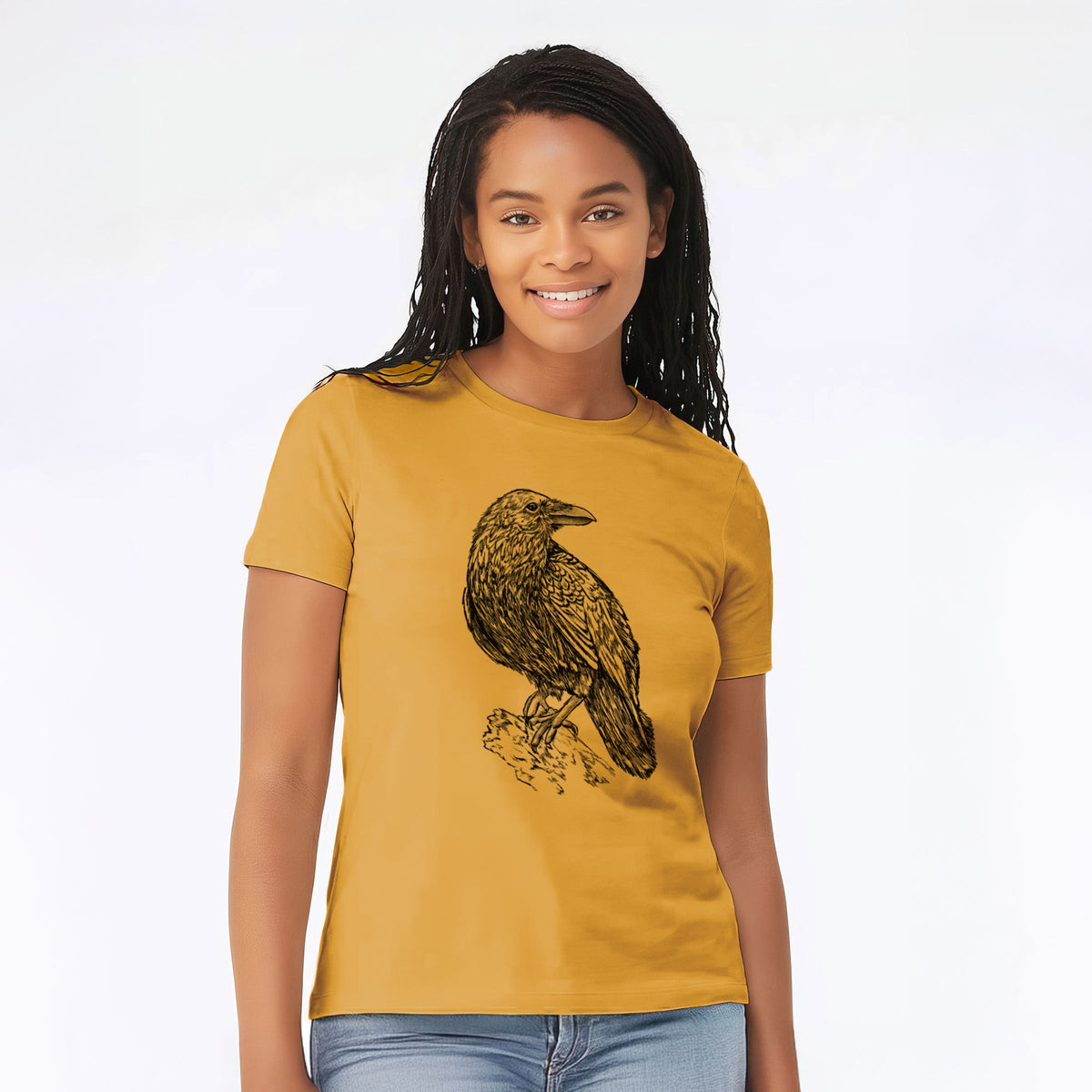 Corvus corax - Common Raven - Women's Lightweight Relaxed Fit 100% Cotton Crewneck