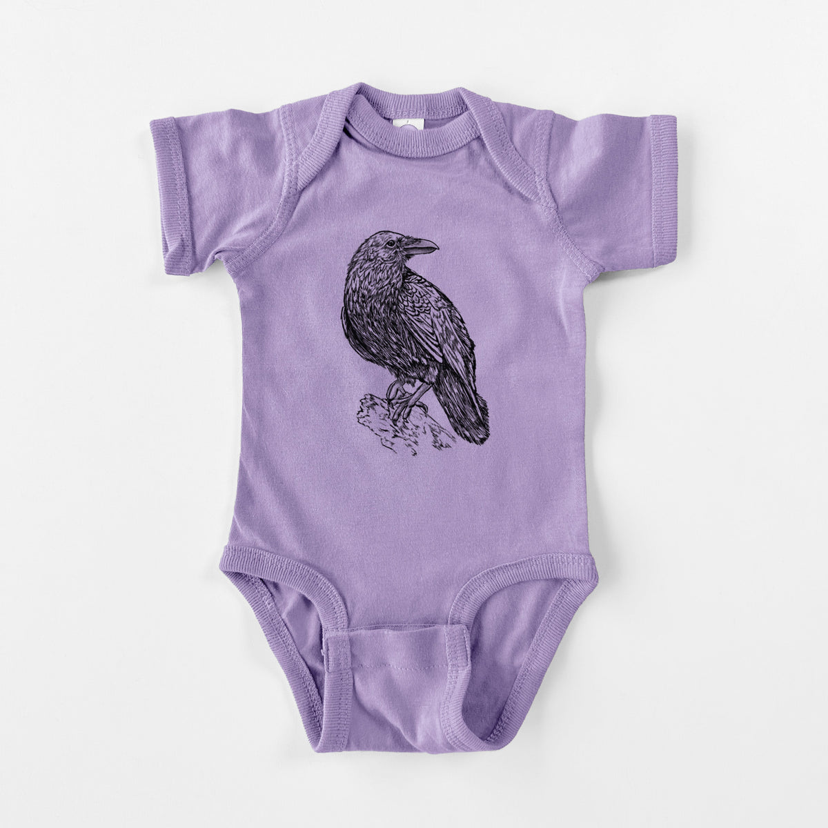 Corvus corax - Common Raven - Baby Fine Jersey Bodysuit