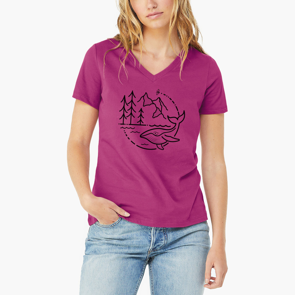 It's All Connected - Women's Lightweight Relaxed Fit 100% Cotton V-neck