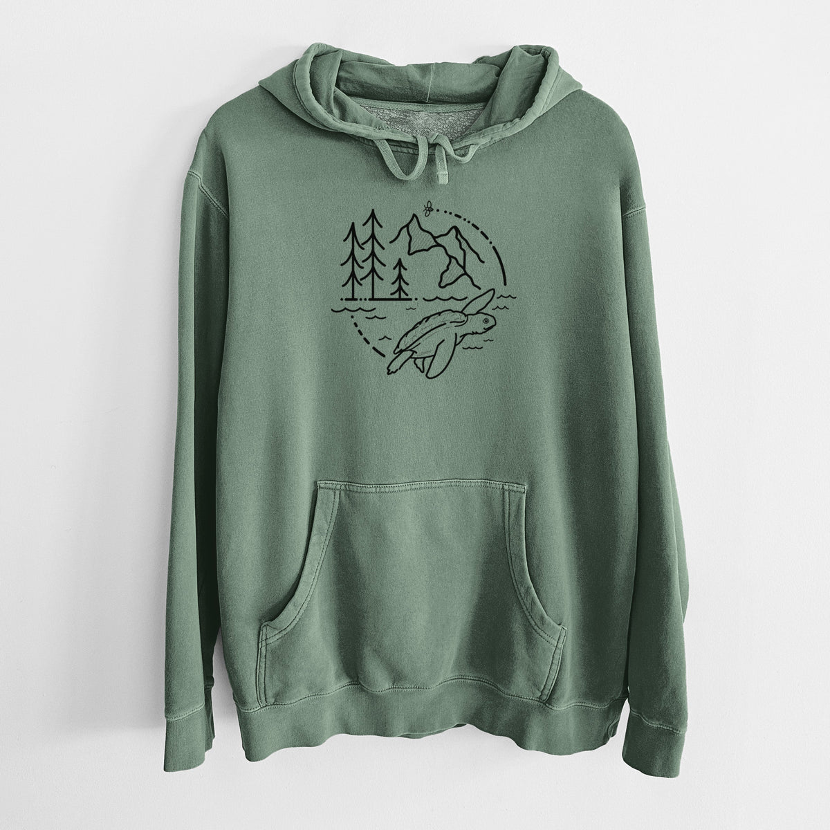 It's All Connected - Kemps Ridley Turtle - Unisex Pigment Dyed Hoodie