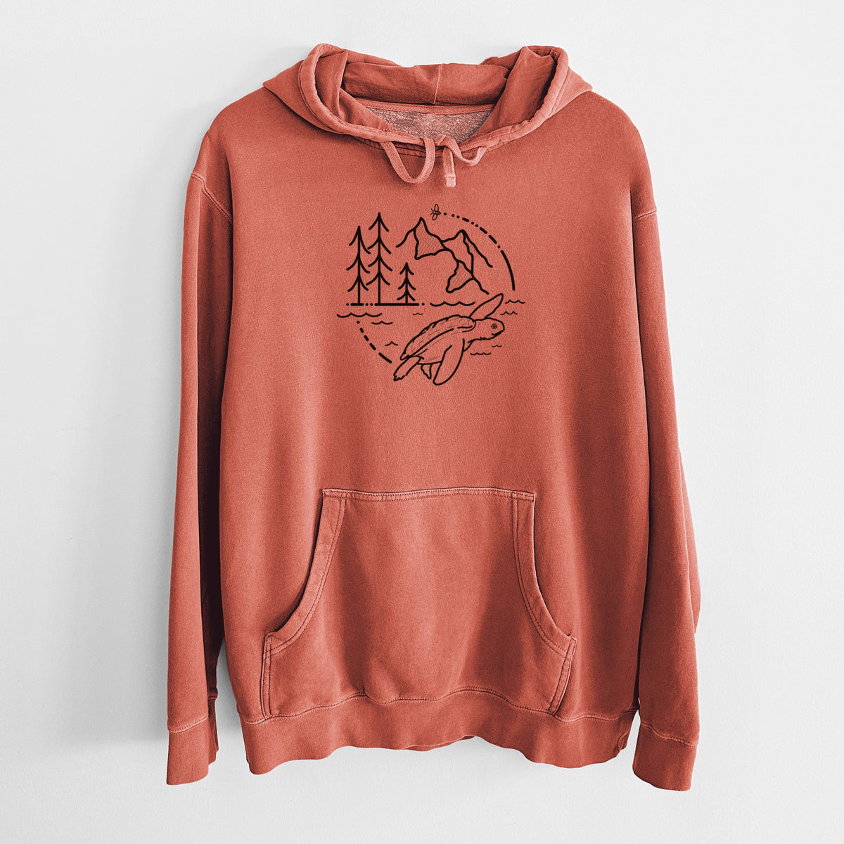It's All Connected - Kemps Ridley Turtle - Unisex Pigment Dyed Hoodie