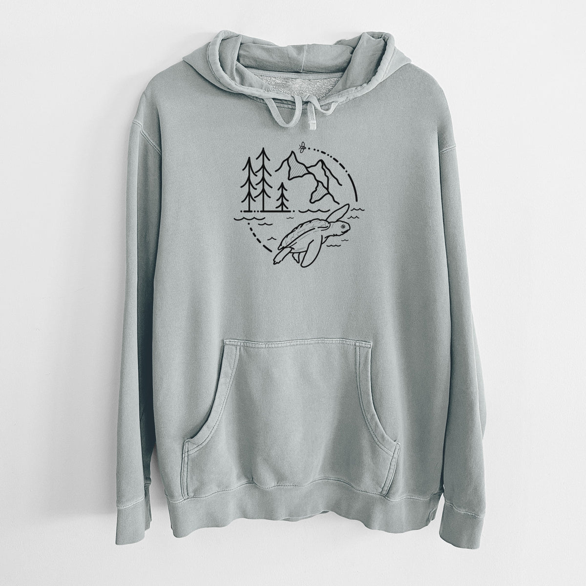 It's All Connected - Kemps Ridley Turtle - Unisex Pigment Dyed Hoodie