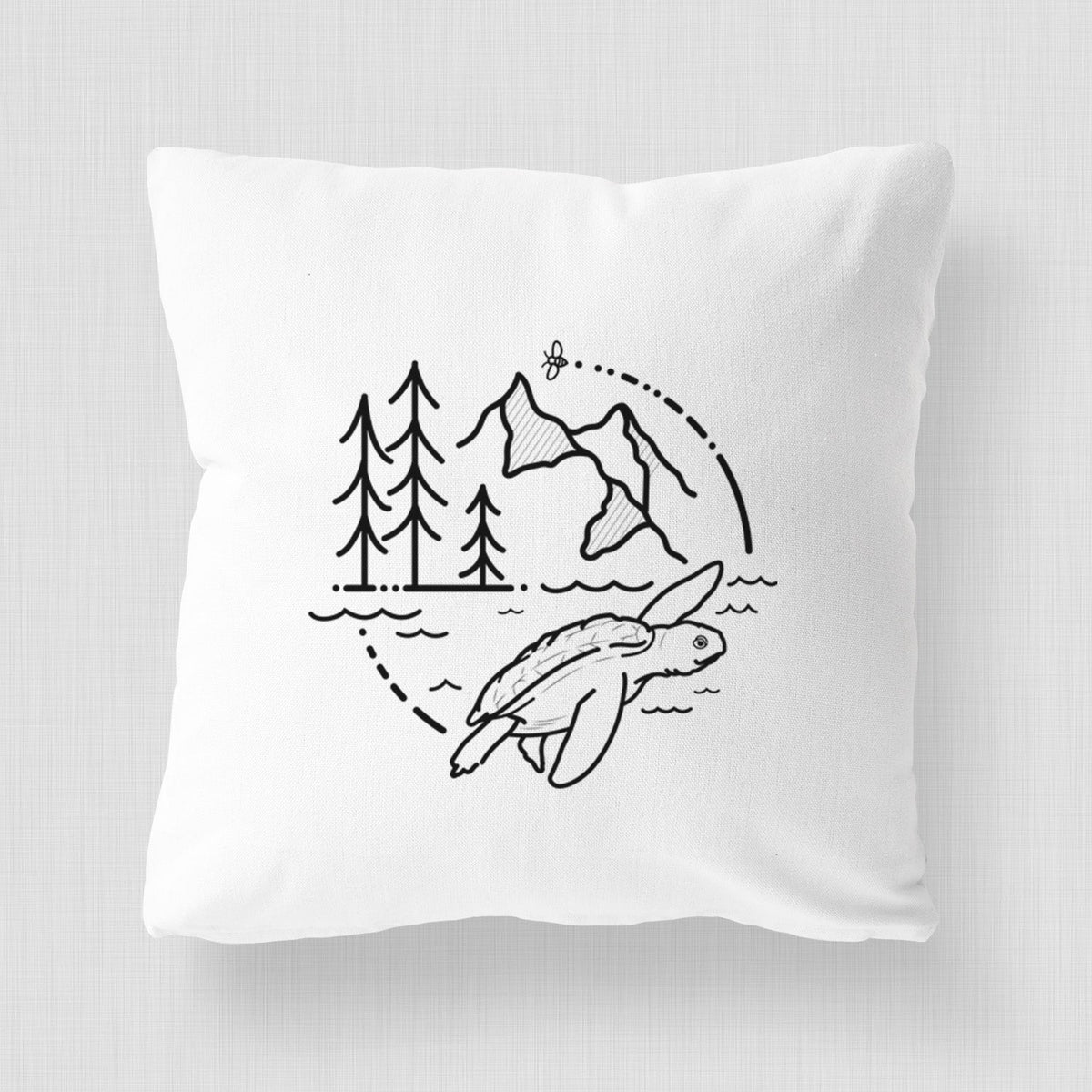 It's All Connected - Kemps Ridley Turtle - Throw Pillow Cover