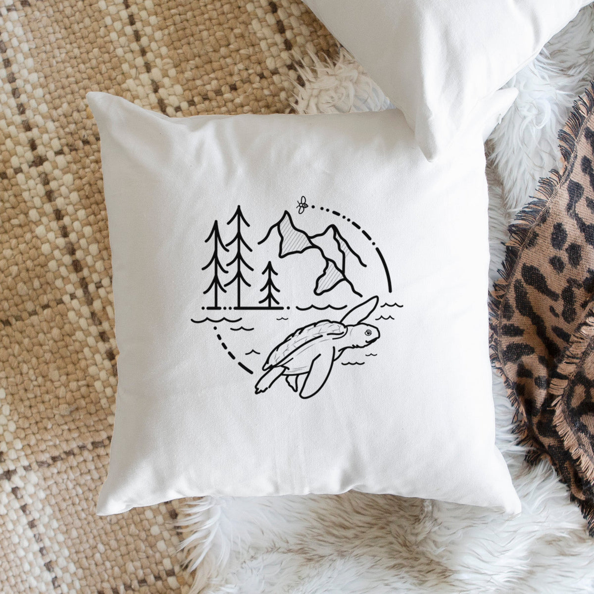 It's All Connected - Kemps Ridley Turtle - Throw Pillow Cover
