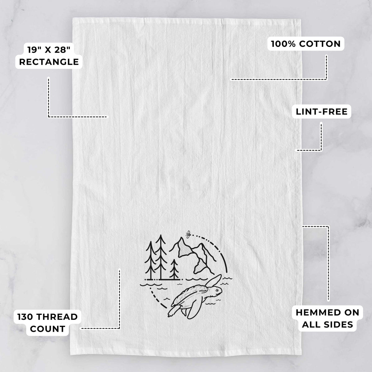 It's All Connected - Kemps Ridley Turtle Tea Towel