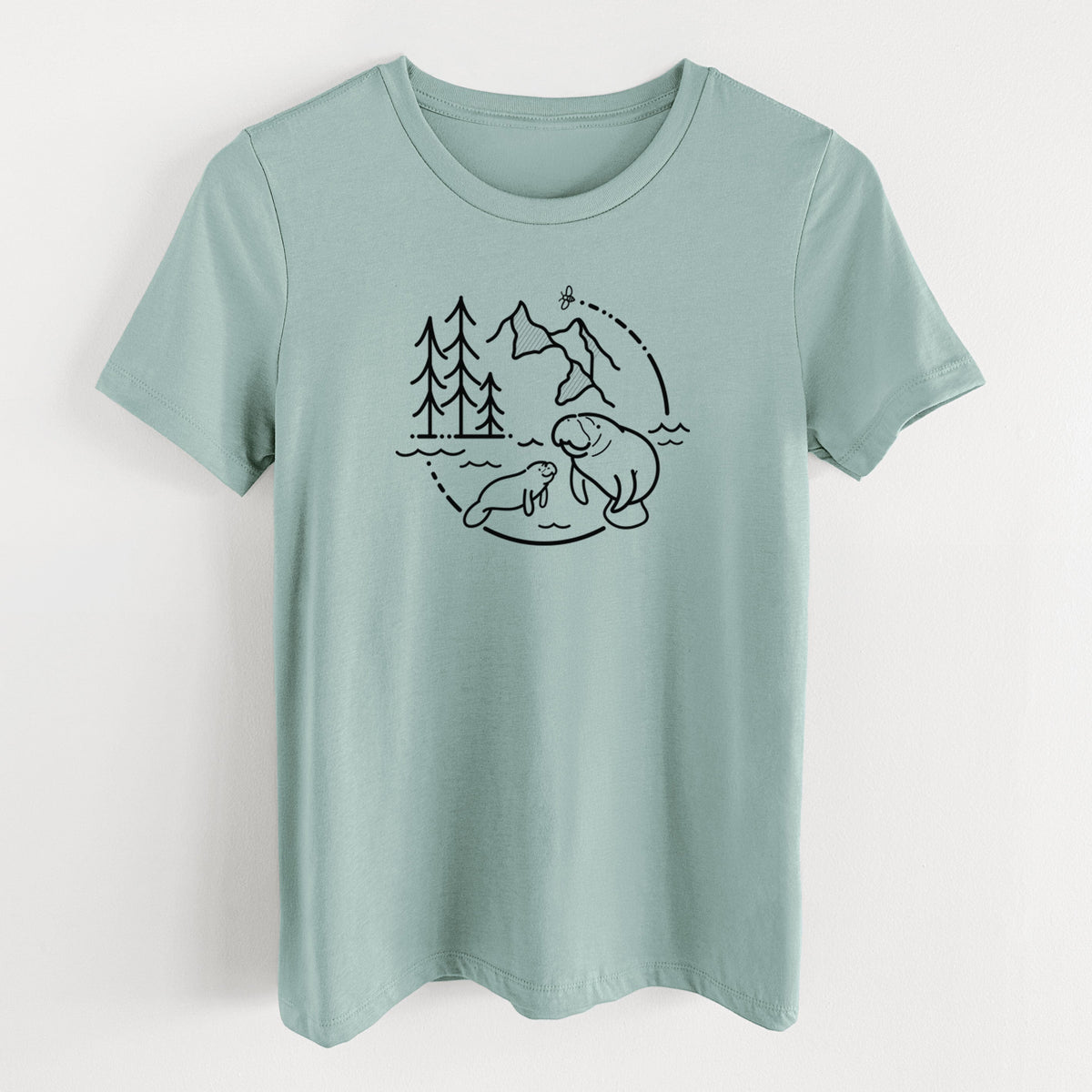 It's All Connected - Manatee - Women's Lightweight Relaxed Fit 100% Cotton Crewneck