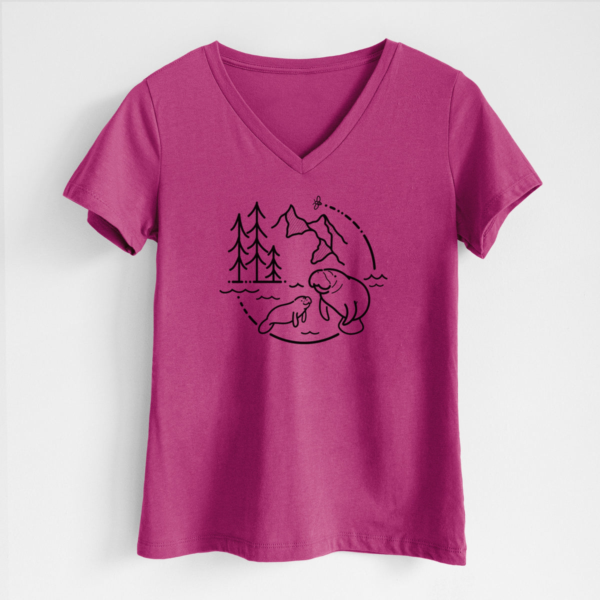 It's All Connected - Manatee - Women's Lightweight Relaxed Fit 100% Cotton V-neck