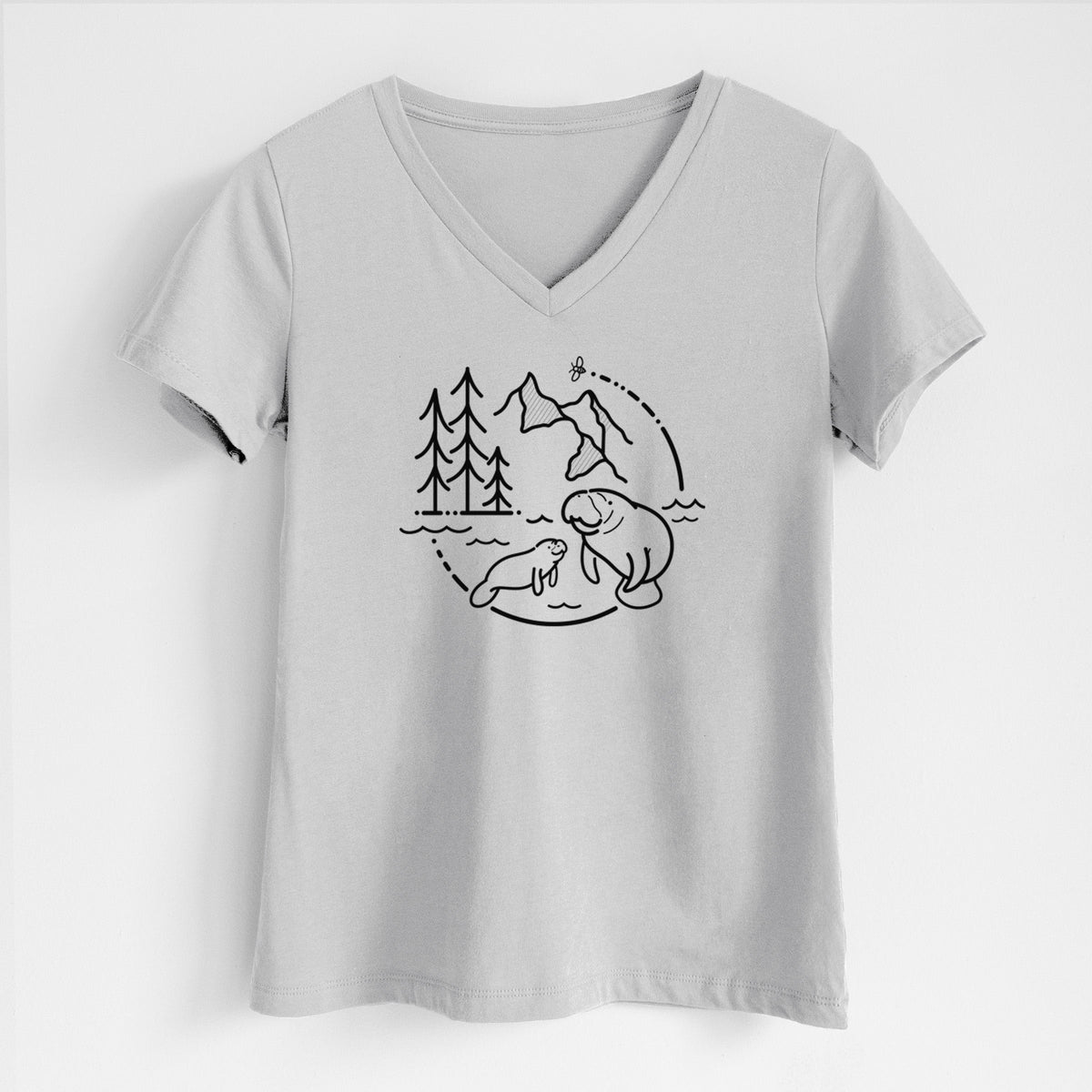 It's All Connected - Manatee - Women's Lightweight Relaxed Fit 100% Cotton V-neck