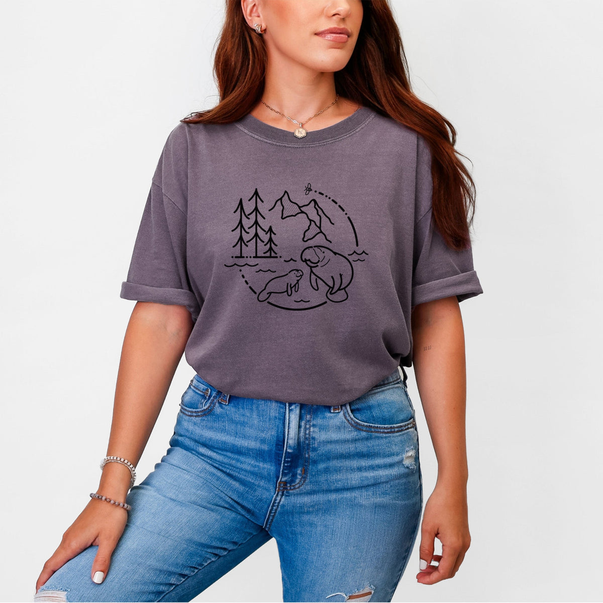 It's All Connected - Manatee - Unisex Comfort Colors Garment-Dyed Heavyweight T-shirt