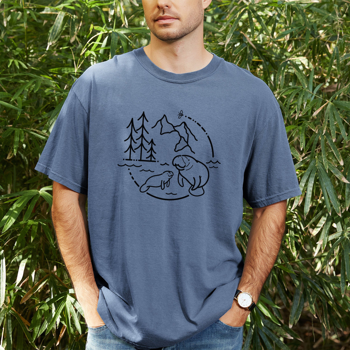 It's All Connected - Manatee - Unisex Comfort Colors Garment-Dyed Heavyweight T-shirt