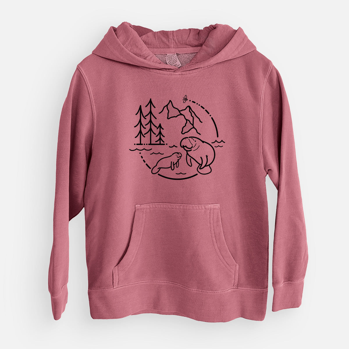 It's All Connected - Manatee - Youth Pigment Dyed Hoodie
