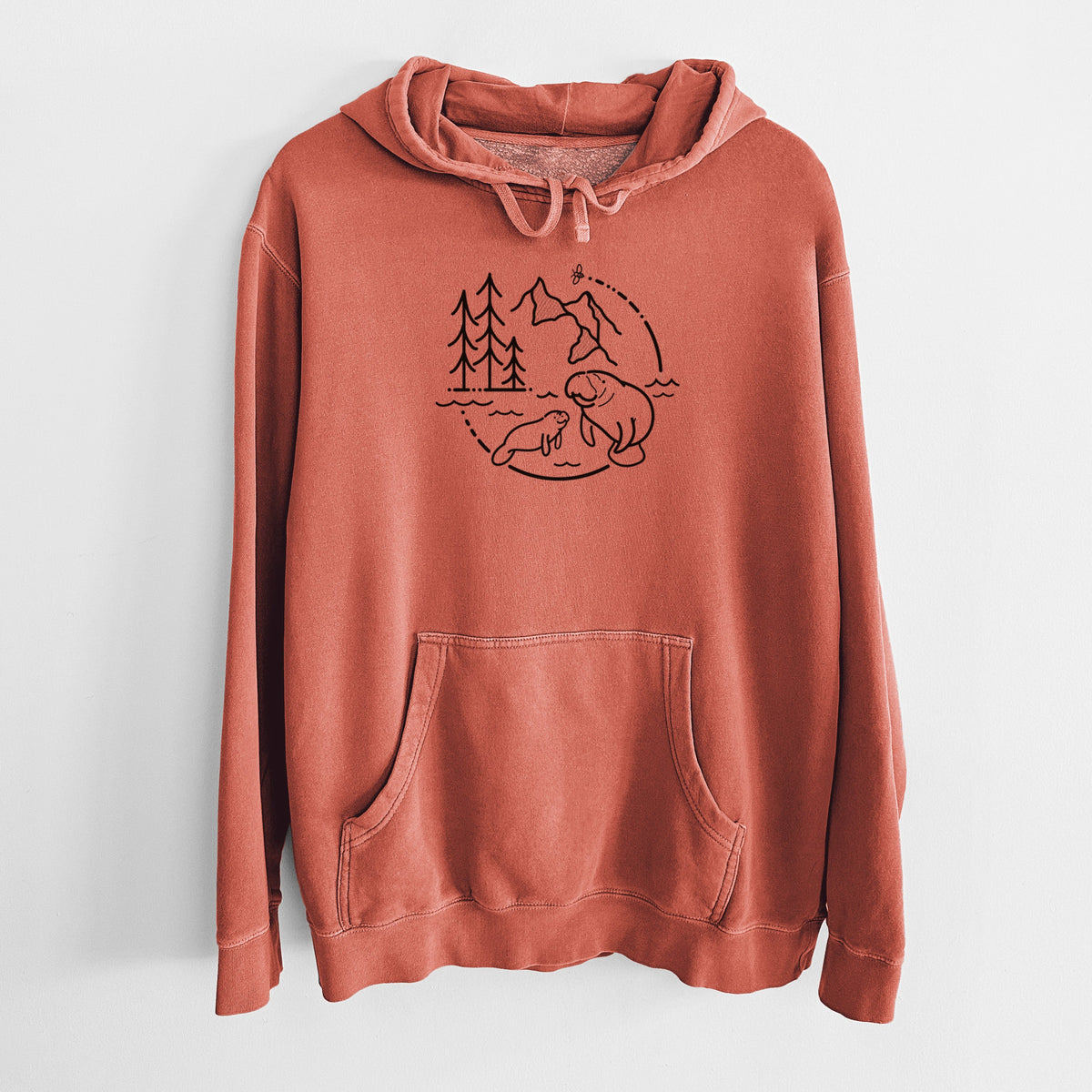 It's All Connected - Manatee - Unisex Pigment Dyed Hoodie