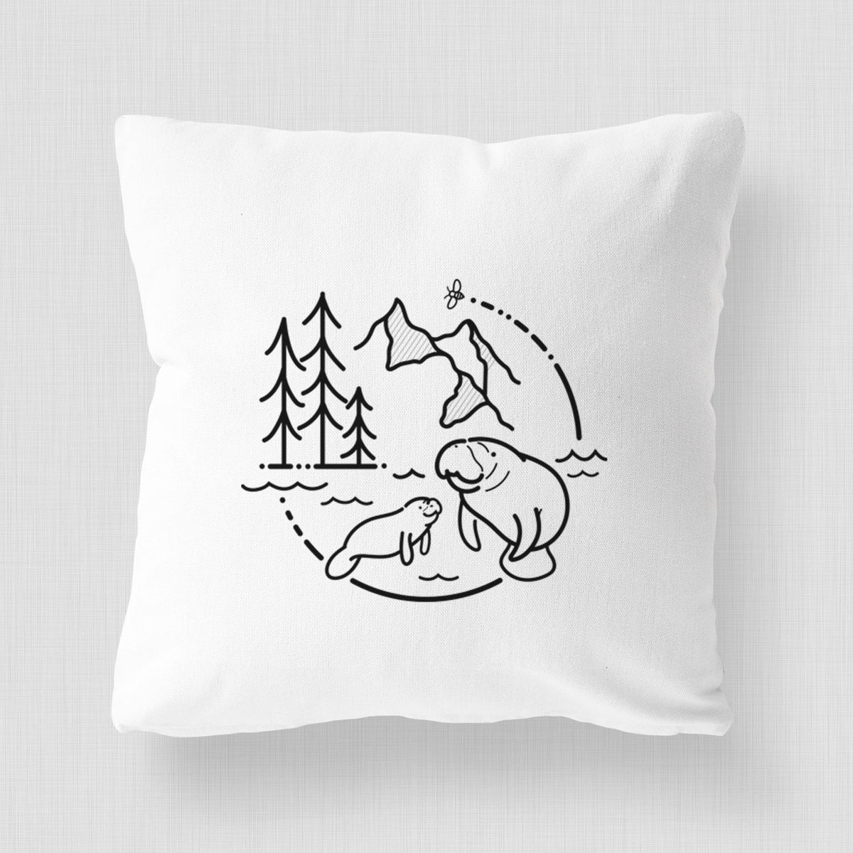 It's All Connected - Manatee - Throw Pillow Cover