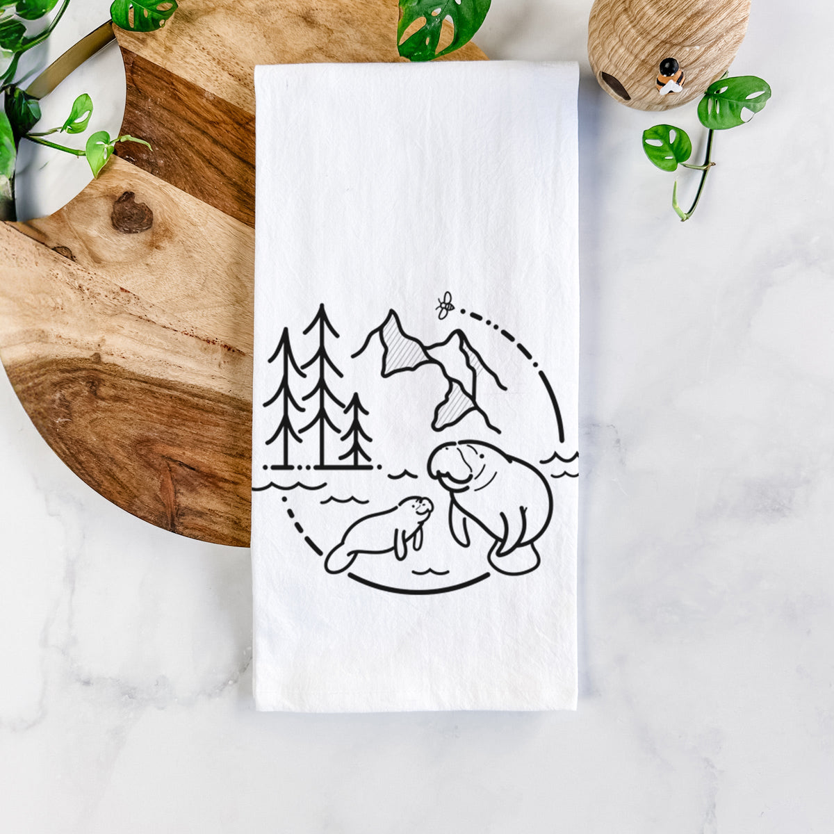 It's All Connected - Manatee Tea Towel