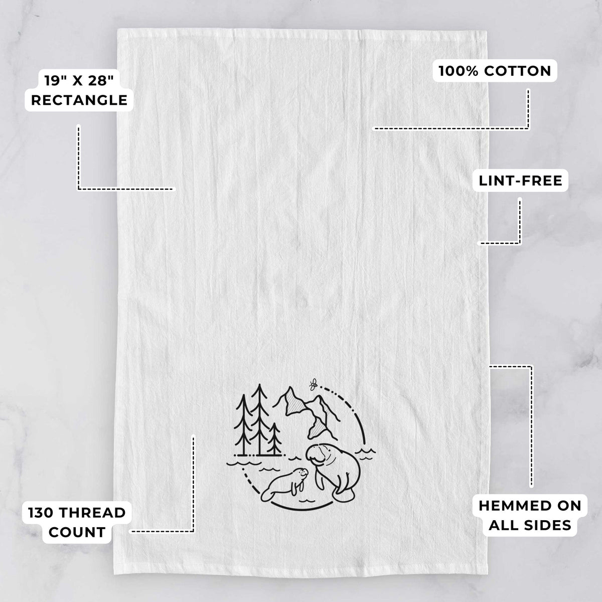 It's All Connected - Manatee Tea Towel
