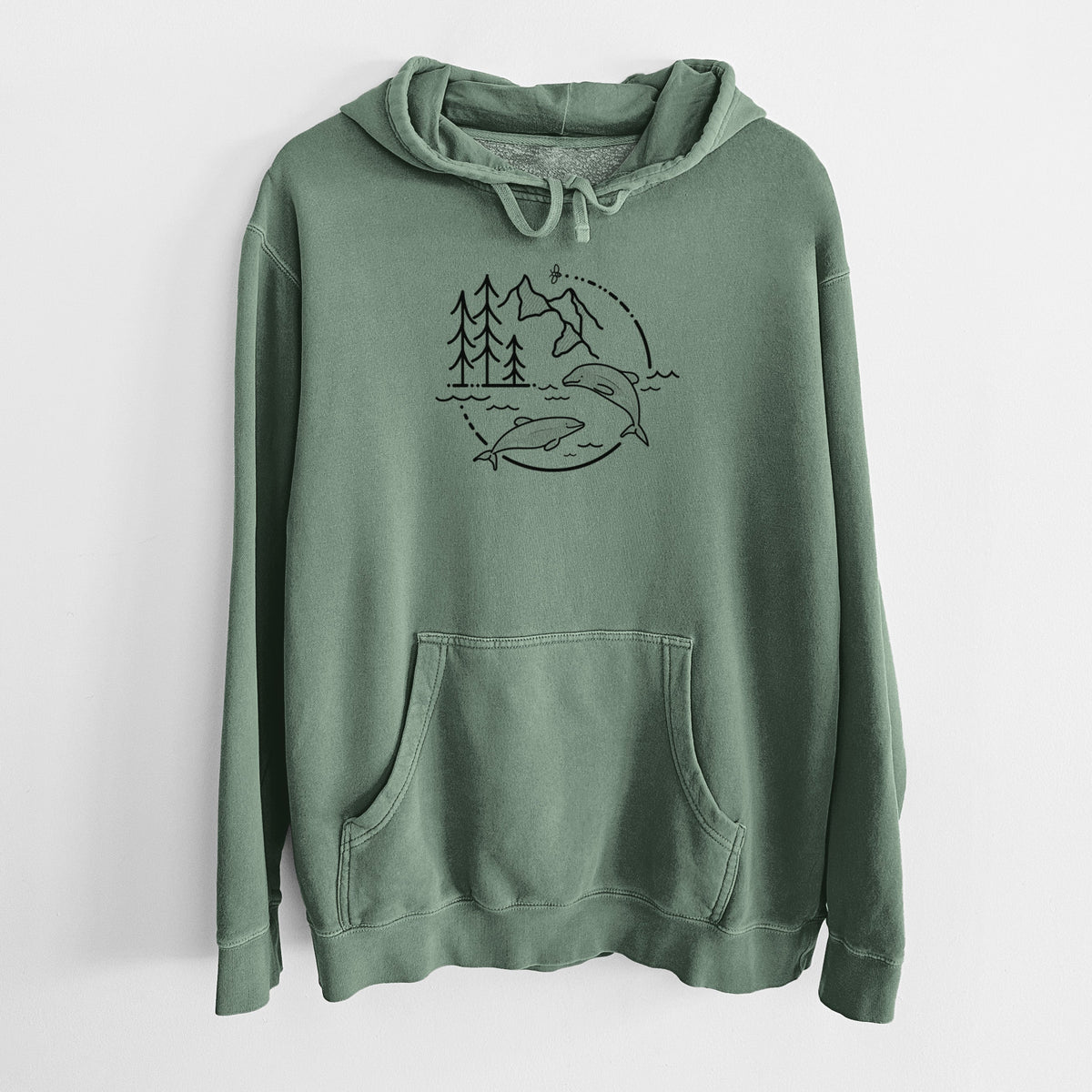 It's All Connected - Maui Dolphins - Unisex Pigment Dyed Hoodie