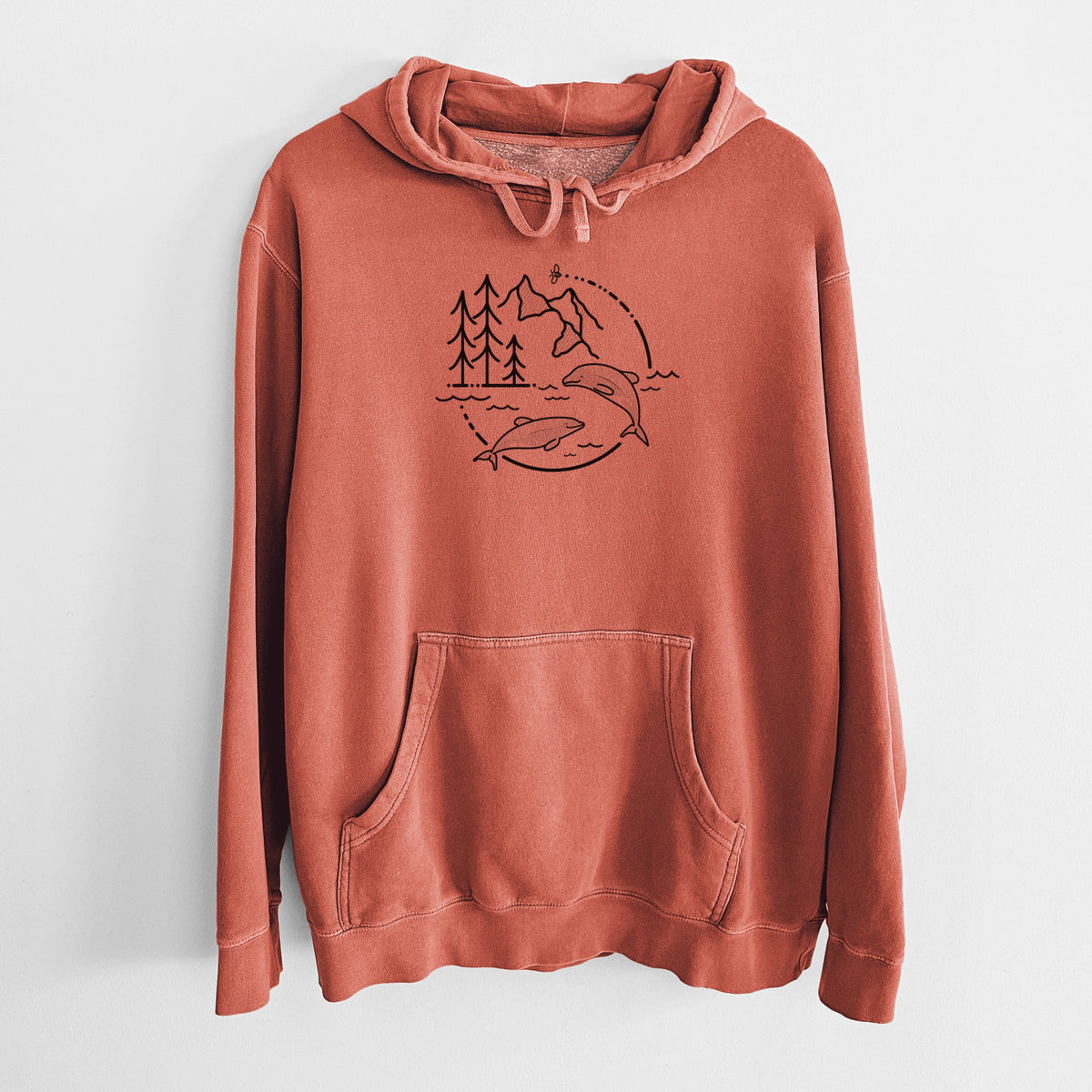 It's All Connected - Maui Dolphins - Unisex Pigment Dyed Hoodie
