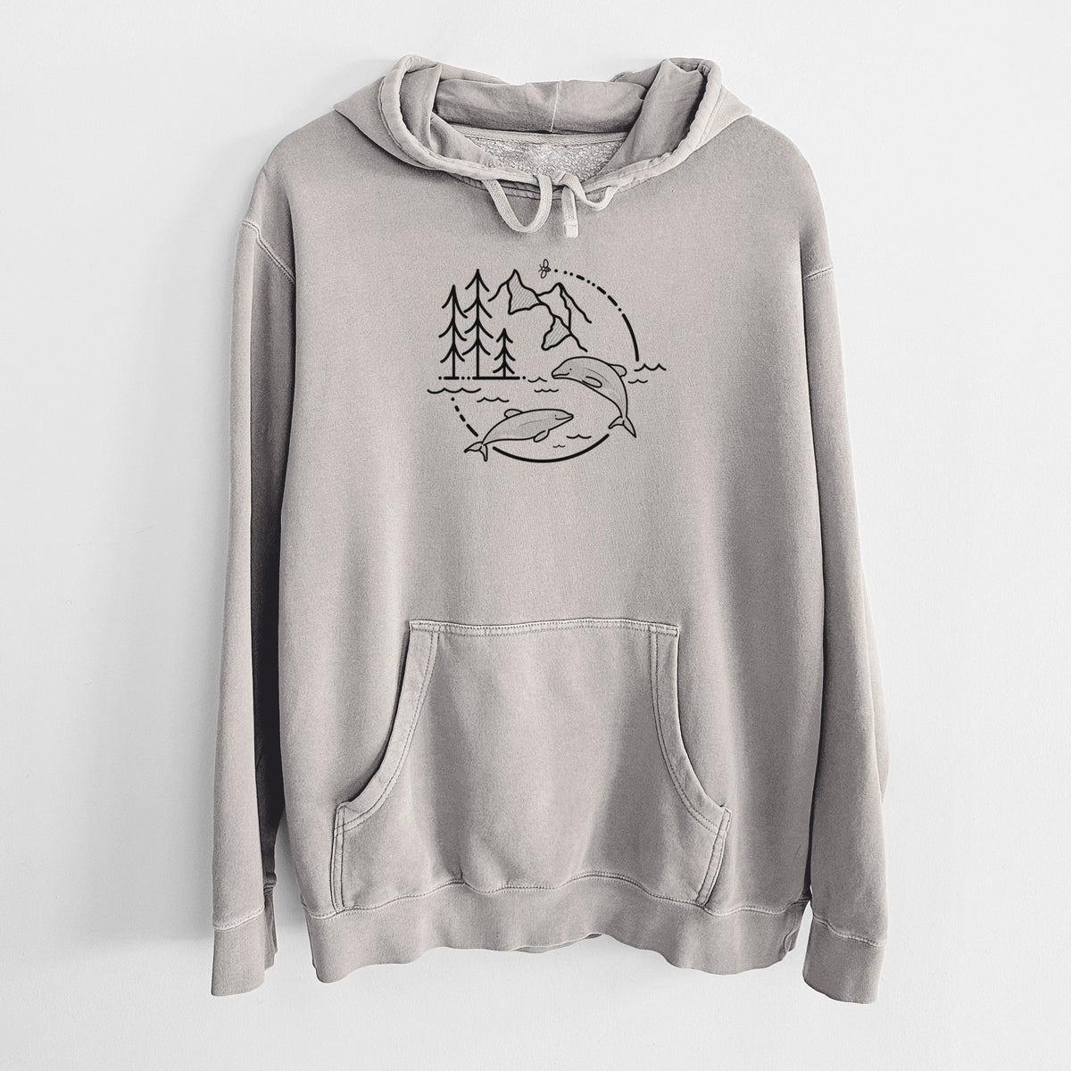 It's All Connected - Maui Dolphins - Unisex Pigment Dyed Hoodie