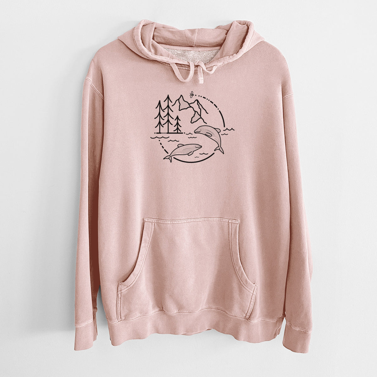 It's All Connected - Maui Dolphins - Unisex Pigment Dyed Hoodie