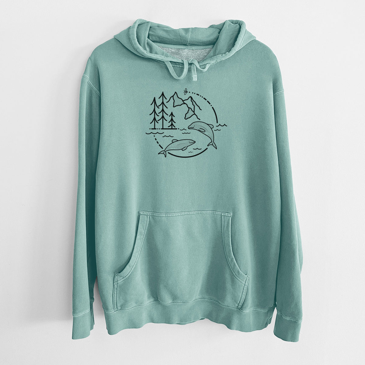 It's All Connected - Maui Dolphins - Unisex Pigment Dyed Hoodie