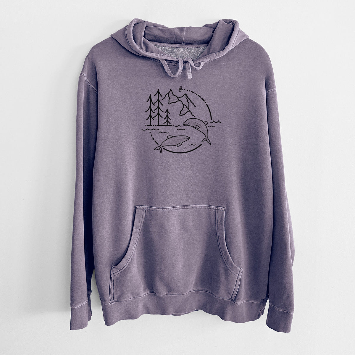 It's All Connected - Maui Dolphins - Unisex Pigment Dyed Hoodie