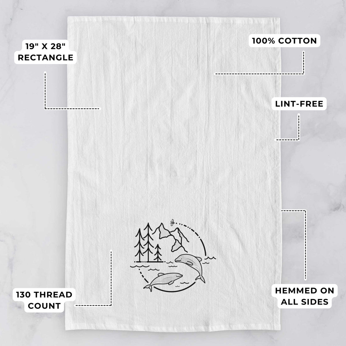 It's All Connected - Maui Dolphins Tea Towel