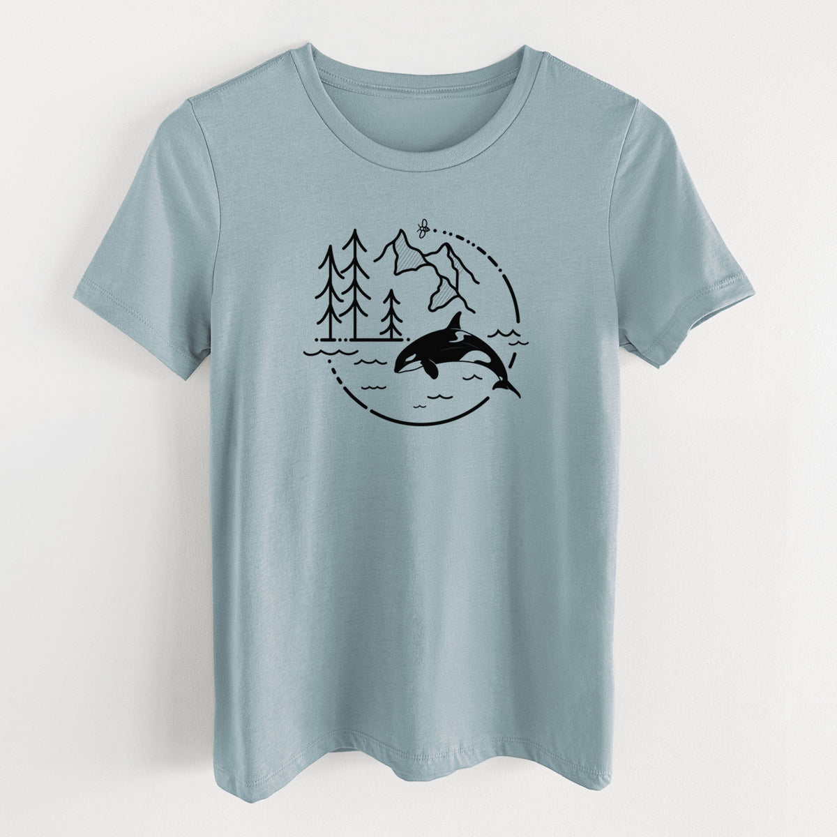 It's All Connected - Orca - Women's Lightweight Relaxed Fit 100% Cotton Crewneck